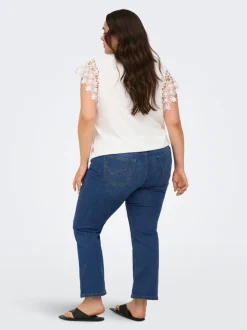 CARKENYA Średnia talia Krój flared Do kostek Jeans