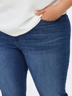 CARKENYA Średnia talia Krój flared Do kostek Jeans