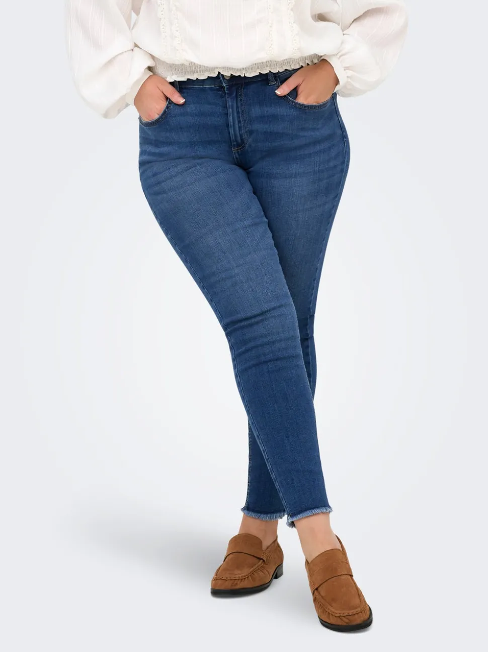 CARLACE Średnia talia Krój skinny Do kostek Jeans