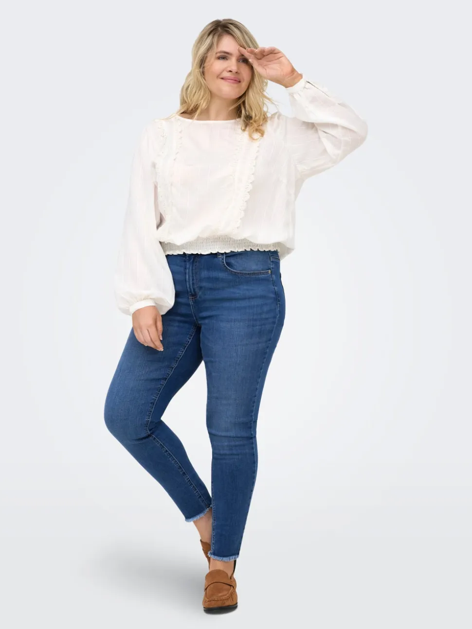 CARLACE Średnia talia Krój skinny Do kostek Jeans
