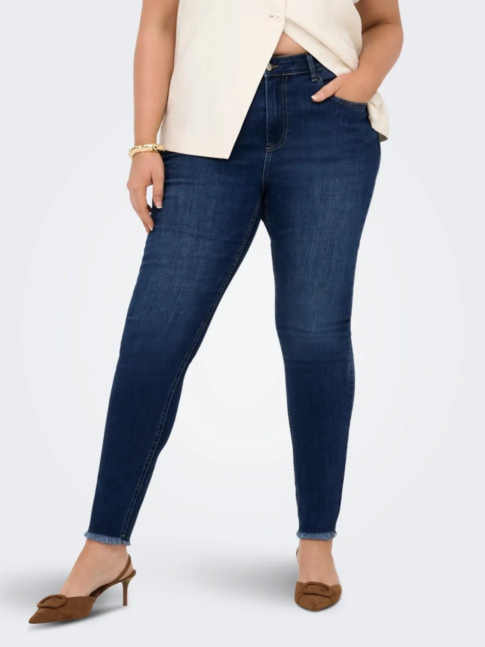 CARLACE Średnia talia Krój skinny Do kostek Jeans