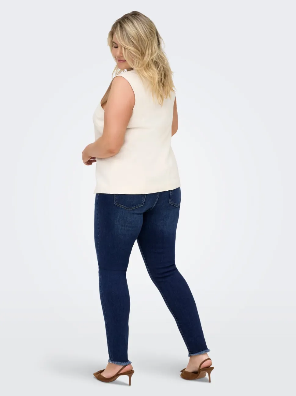 CARLACE Średnia talia Krój skinny Do kostek Jeans