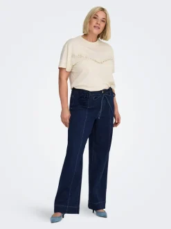 CARMADISON Wysoka talia Krój wide leg Jeans