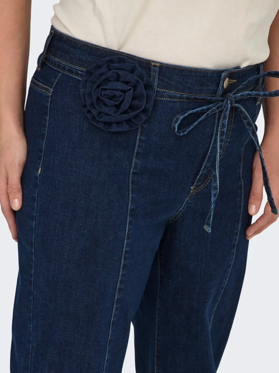 CARMADISON Wysoka talia Krój wide leg Jeans