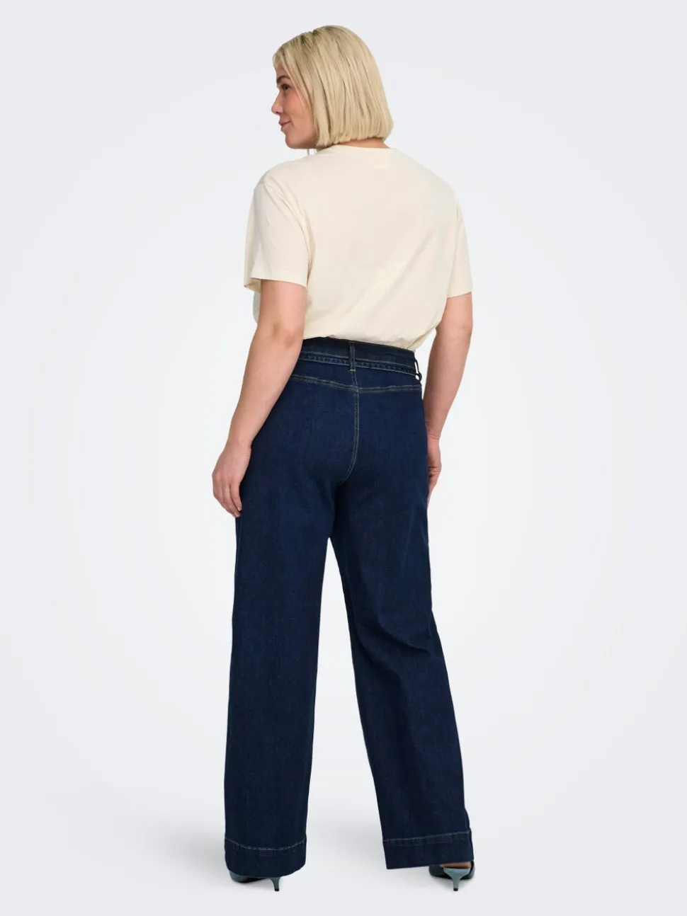 CARMADISON Wysoka talia Krój wide leg Jeans