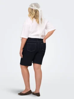 CARWILLY Wysoka talia Krój wide leg Jeansowe szorty