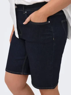 CARWILLY Wysoka talia Krój wide leg Jeansowe szorty
