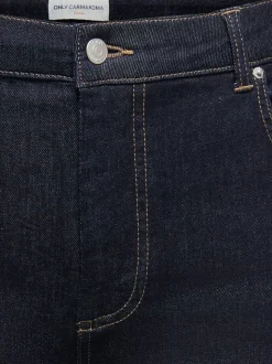 CARWILLY Wysoka talia Krój wide leg Jeansowe szorty