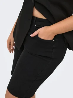 CARWILLY Wysoka talia Krój wide leg Jeansowe szorty