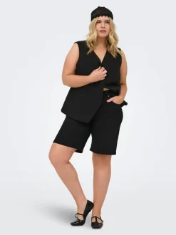 CARWILLY Wysoka talia Krój wide leg Jeansowe szorty