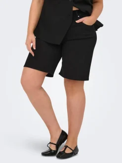 CARWILLY Wysoka talia Krój wide leg Jeansowe szorty