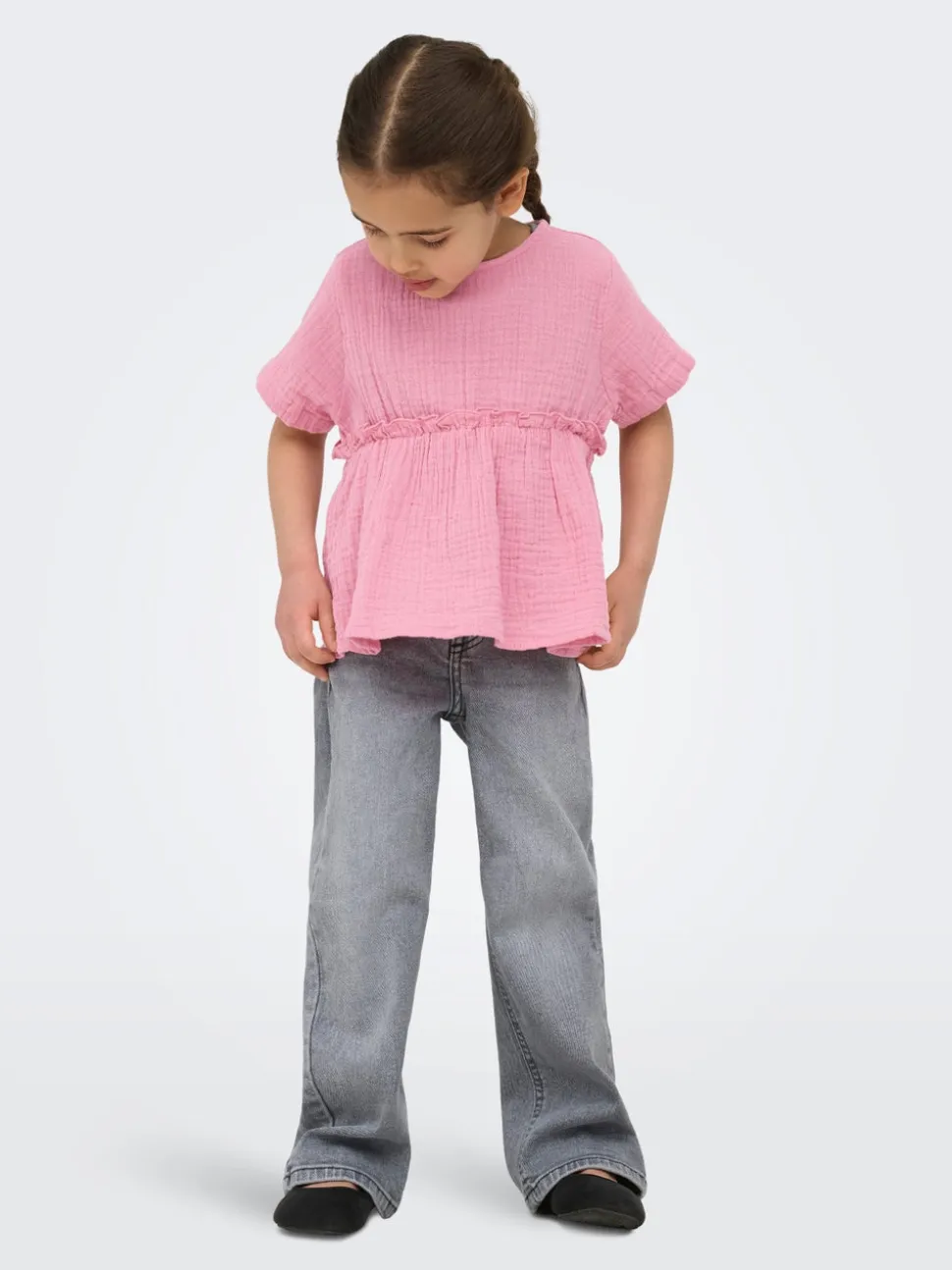 KMGJUICY Średnia talia Krój wide leg Jeans