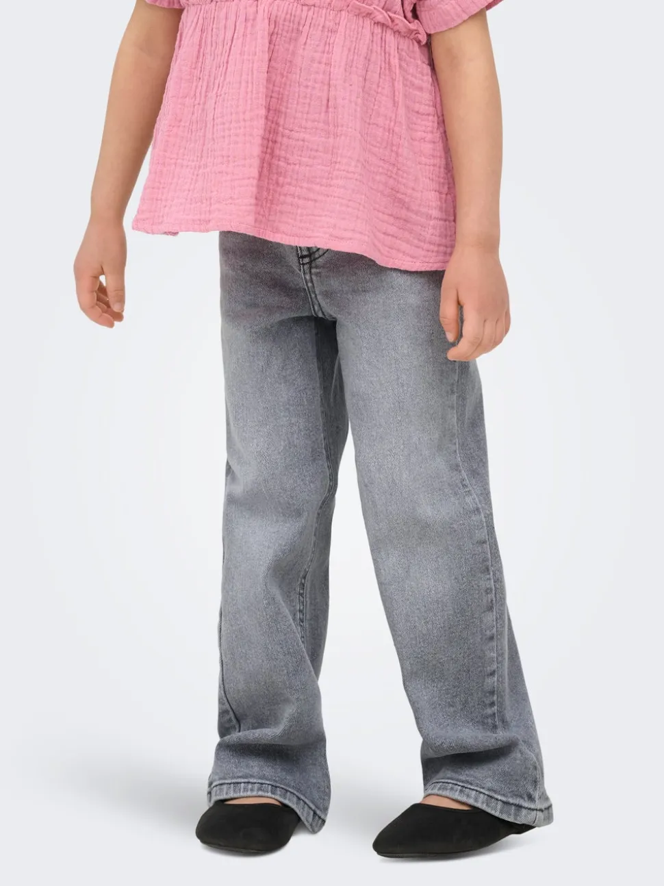 KMGJUICY Średnia talia Krój wide leg Jeans