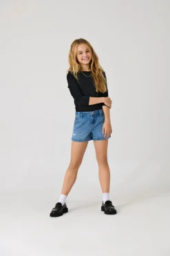 KOGCOMET Średnia talia Krój wide leg Jeansowe szorty