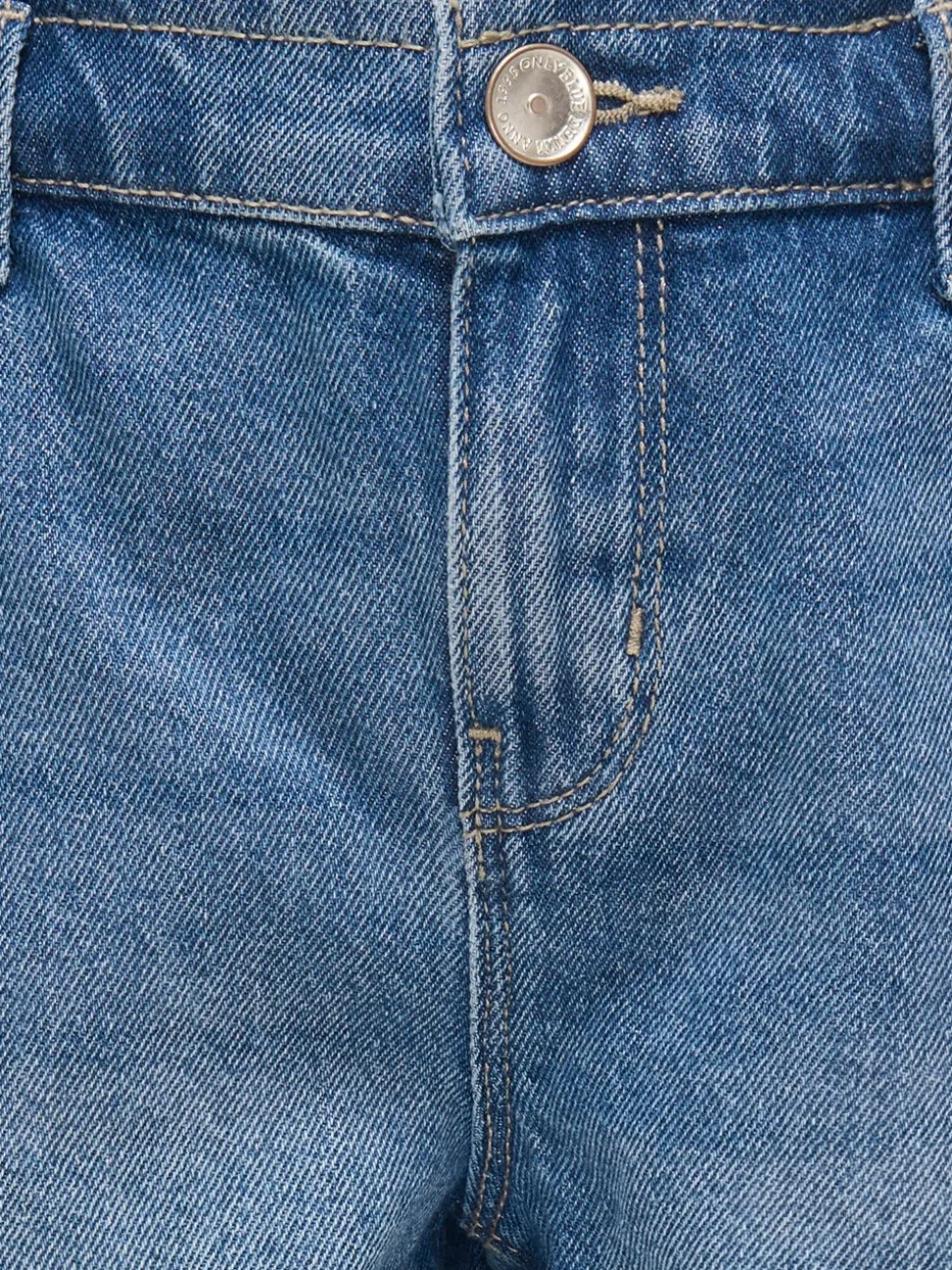 KOGCOMET Średnia talia Krój wide leg Jeansowe szorty