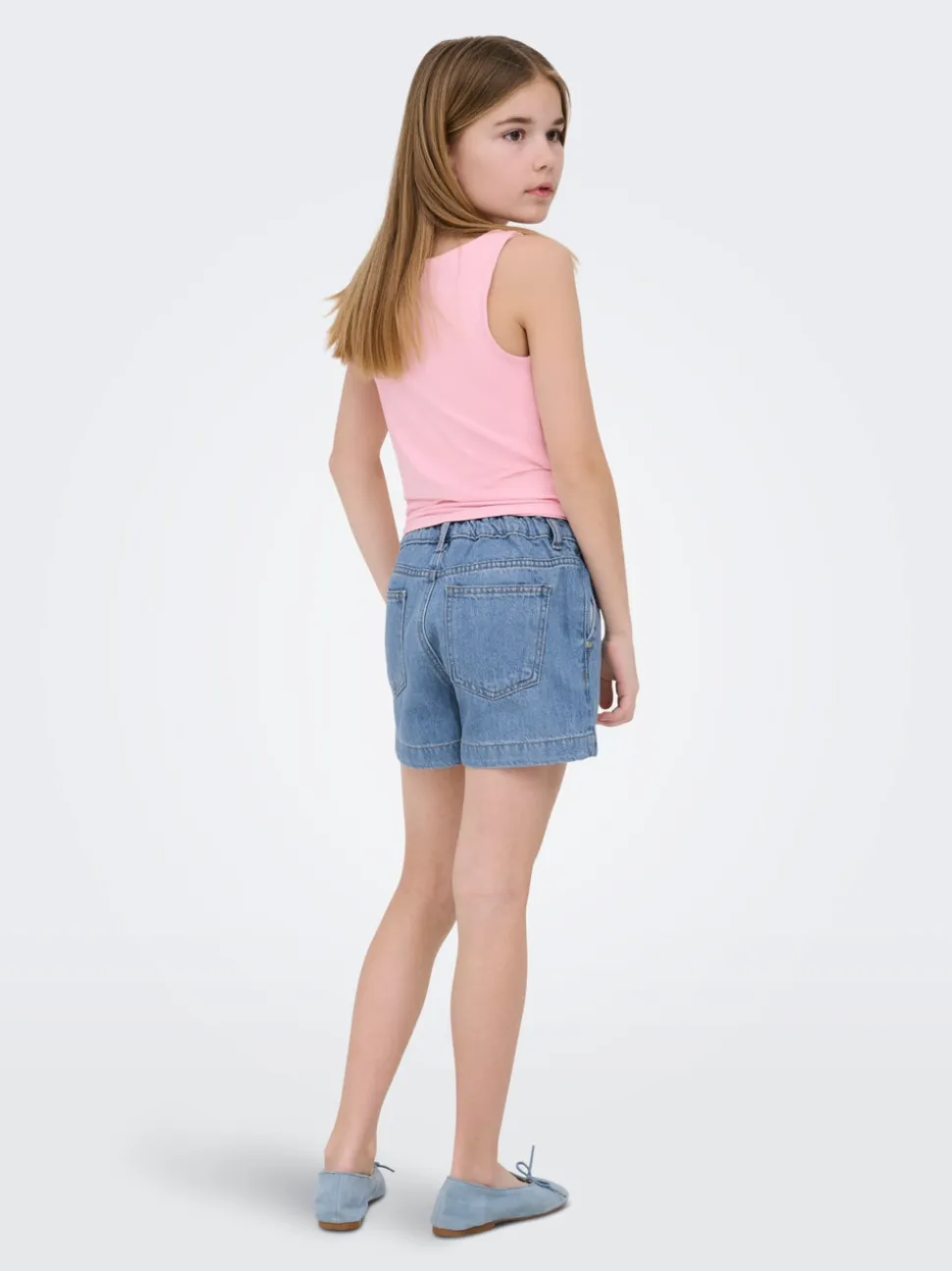 KOGCOMET Średnia talia Krój wide leg Jeansowe szorty