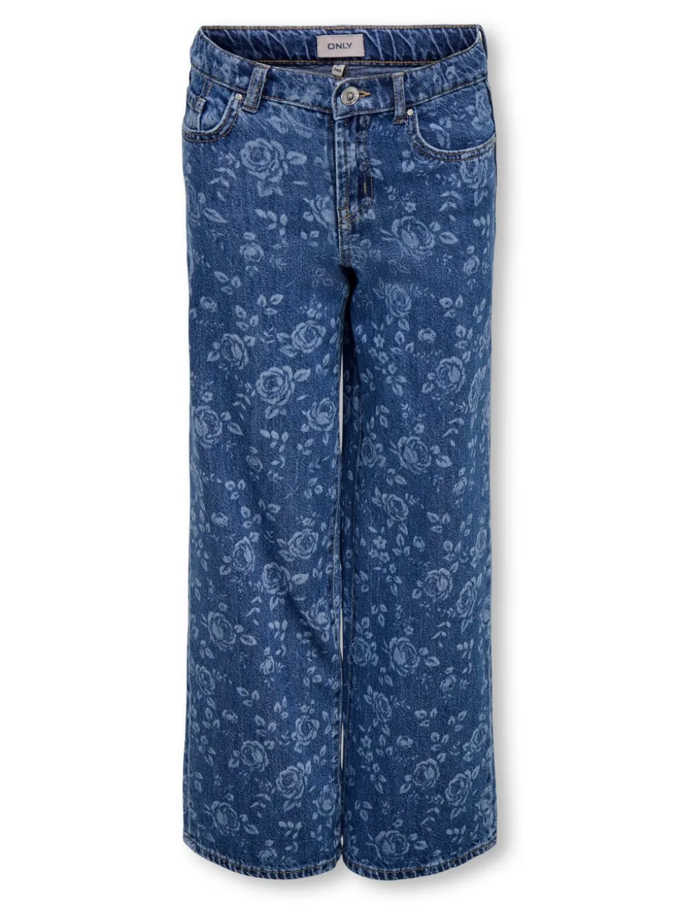 KOGHOPE Wysoka talia Krój wide leg Do kostek Jeans
