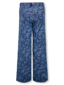 KOGHOPE Wysoka talia Krój wide leg Do kostek Jeans