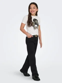 KOGMADISON Średnia talia Krój wide leg Jeans