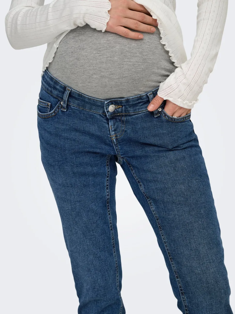 OLMBLUSH Średnia talia Krój skinny Do kostek Jeans
