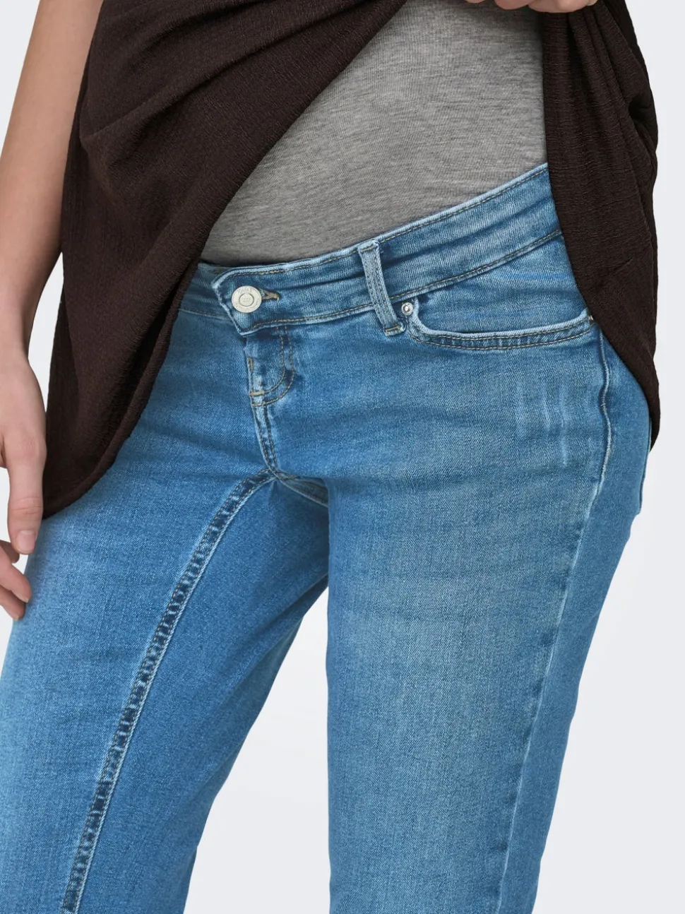 OLMBLUSH Średnia talia Krój skinny Do kostek Jeans