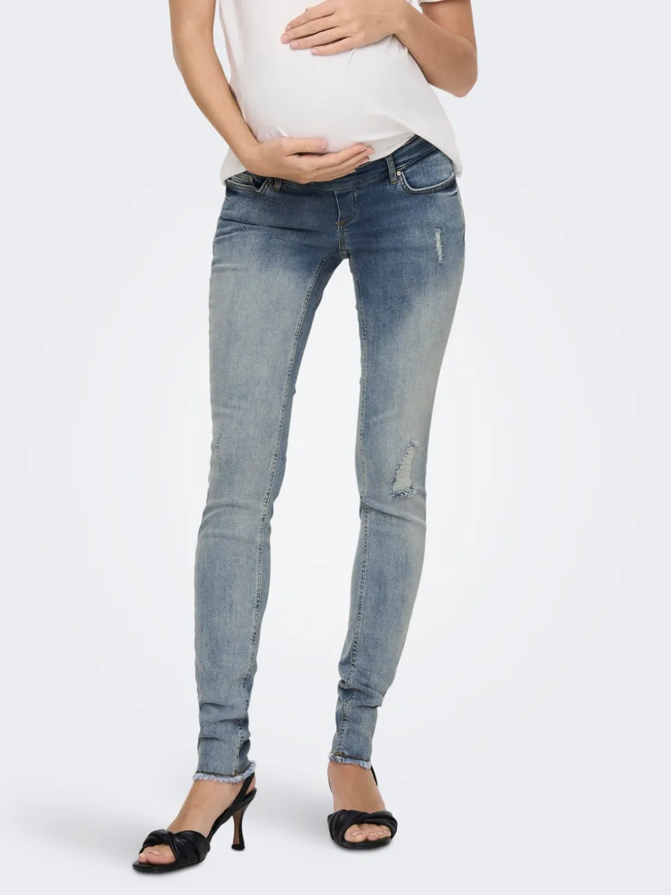 OLMBLUSH Średnia talia Krój skinny Do kostek Jeans