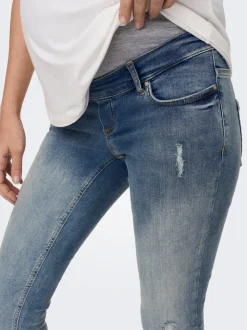 OLMBLUSH Średnia talia Krój skinny Do kostek Jeans
