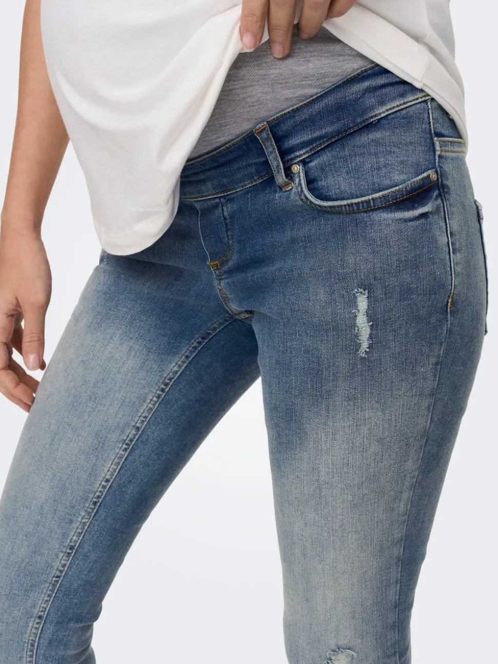 OLMBLUSH Średnia talia Krój skinny Do kostek Jeans