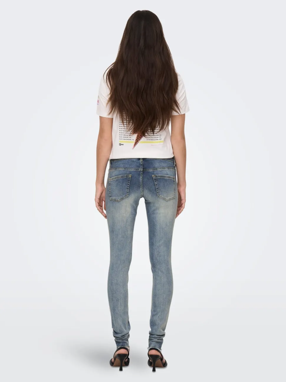 OLMBLUSH Średnia talia Krój skinny Do kostek Jeans
