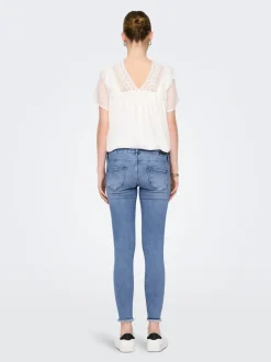 OLMBLUSH Średnia talia Krój skinny Do kostek Jeans