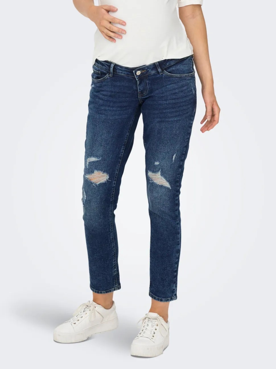 OLMENEDA Wysoka talia Krój prosty Do kostek Jeans