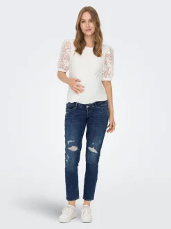 OLMENEDA Wysoka talia Krój prosty Do kostek Jeans