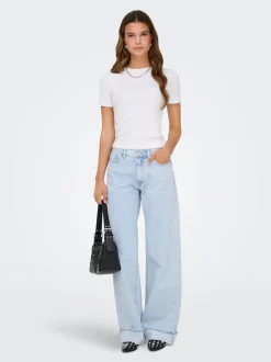 ONLELLA Średnia talia Krój wide leg Jeans