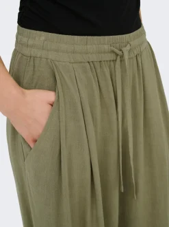 ONLSIESTA Krój wide leg Len Spodnie z szeroką nogawką