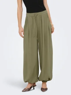 ONLSIESTA Krój wide leg Len Spodnie z szeroką nogawką