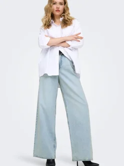 ONLSILKY Wysoka talia Krój wide leg Jeans